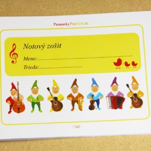 Notový zošit A5 (20 strán) | Dizajn pre najmenšie deti | Rozostup linajok 4mm