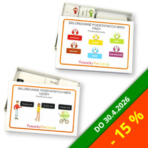 Skloňovanie podstatných mien – pády + vzory | 499 kariet | Balík so zľavou 15%