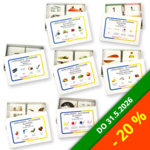 Slovenský jazyk pre deti z Ukrajiny | Словацька мова для дітей з України | Balík 7 učebných pomôcok pre ZŠ a MŠ so zľavou 20% | 914 kariet