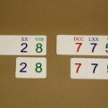 Rímske čísla - priraďovacie karty - priraďovanie kariet s arabskými číslami k rímskym číslam (autokorekcia na rube)