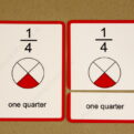 Anglické slovíčka – číslovky - pomenovanie zlomku - trojica kariet (kontrolná karta, zadanie, riešenie)
