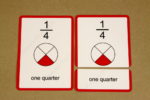 Anglické slovíčka – číslovky - pomenovanie zlomku - trojica kariet (kontrolná karta, zadanie, riešenie)