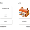 Ukrajinsko-slovenské slovíčka pre deti z Ukrajiny – Bývanie a domácnosť | Priraďovacie karty | Princíp autokorekcie