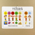 Orientácia v čase - Dni v týždni | Priraďovacie karty s magnetmi | Použitie na magnetickej tabuli | Učebná pomôcka pre MŠ