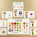 Orientácia v čase - Dni v týždni | Priraďovacie karty s magnetmi | Použitie na magnetickej tabuli | Učebná pomôcka pre MŠ