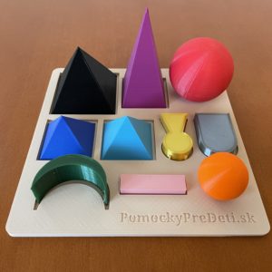 Slovné druhy - 3D gramatické symboly (V Kráľovstve slovných druhov) | Priestorové telesá + stojan